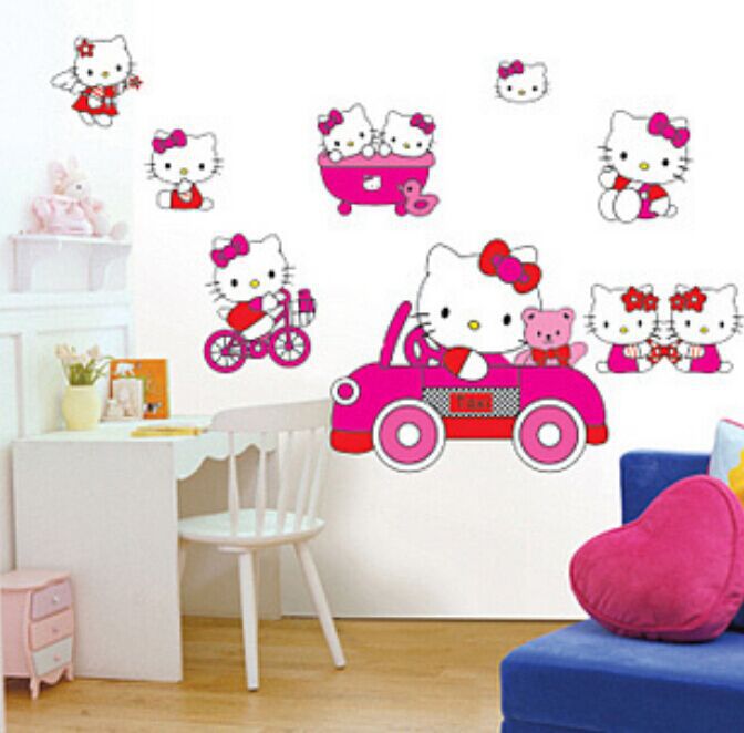Các mẫu giấy dán tường phòng ngủ hello kitty đẹp